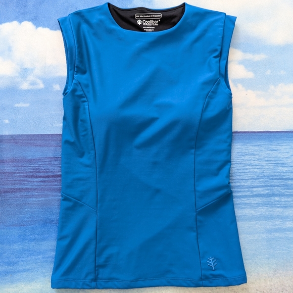 💙 Coolibar Kaylana Tank Top UPF 50+, Size Small in blue 💙 - Picture 12 of 12